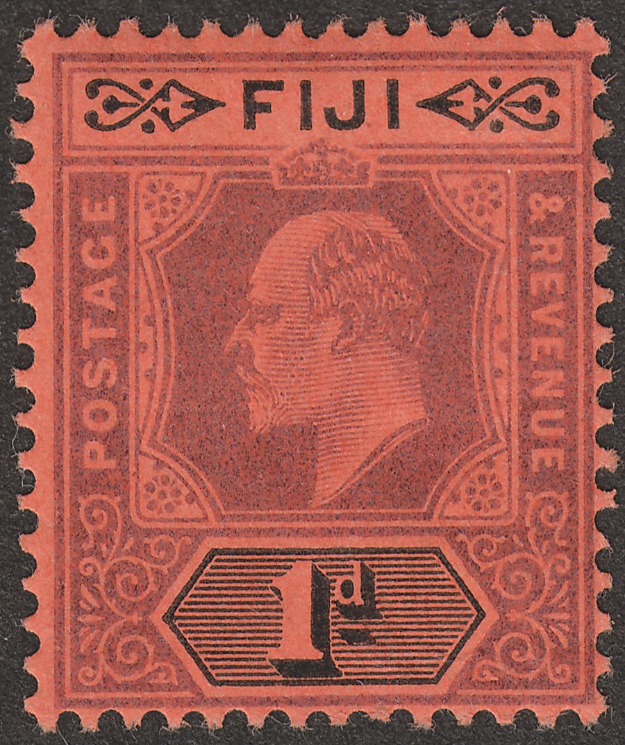 Fiji 1904 KEVII 1d Purple and Black on Red Mint SG116