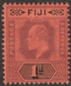 Click for more photos and details Fiji 1904 KEVII 1d Purple and Black on Red Mint SG116