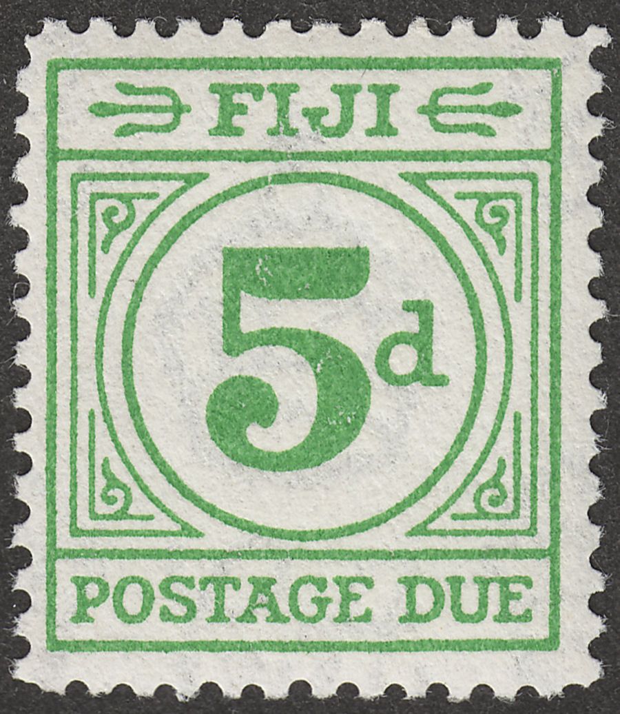 Fiji 1940 KGVI Postage Due 5d Emerald-Green Mint SG D15