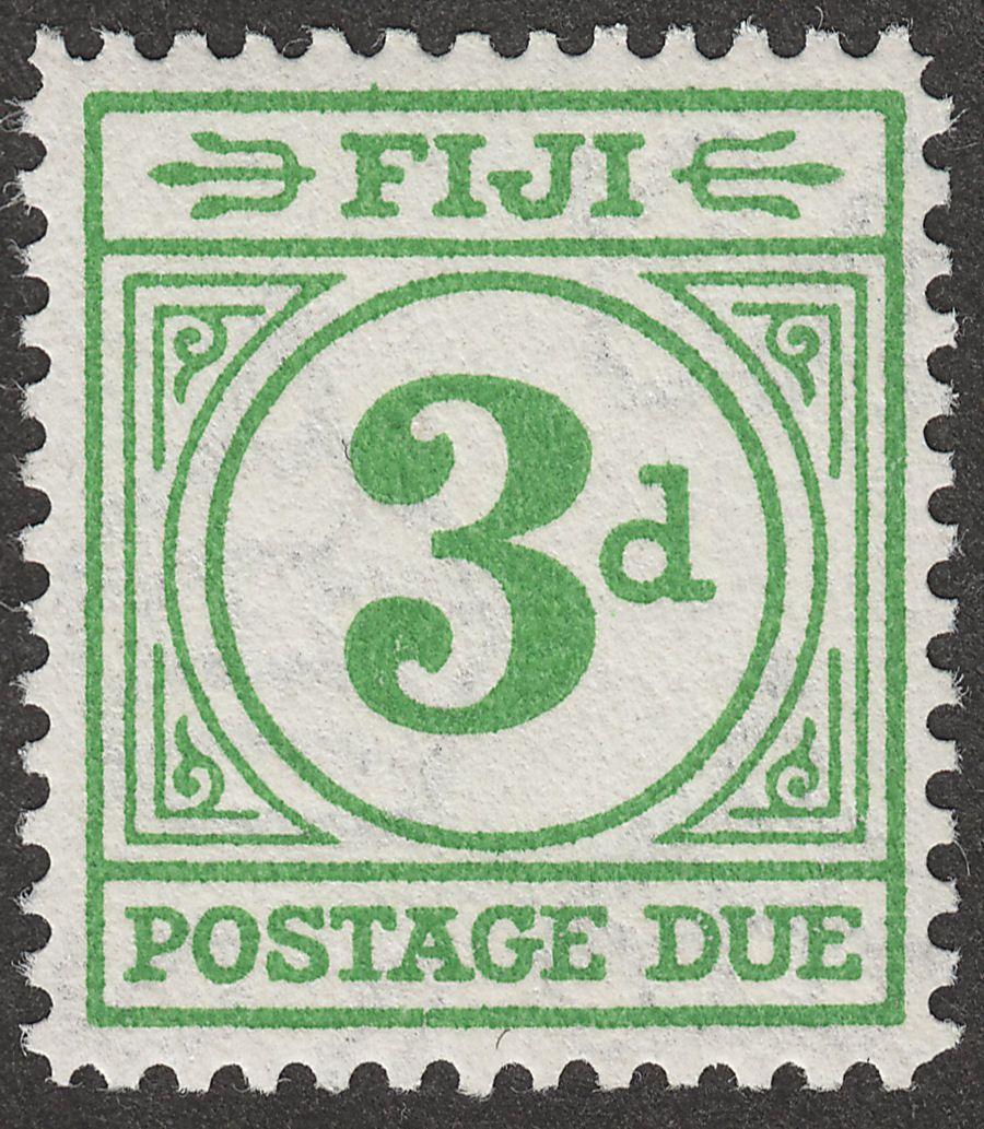 Fiji 1940 KGVI Postage Due 3d Emerald-Green Mint SG D13