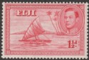 Fiji 1938 KGVI Canoe 1½d Carmine Die I Mint SG251