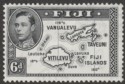 Fiji 1940 KGVI Map 6d Black Die II perf 13½ Mint SG261
