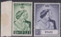 Click for more photos and details Fiji 1948 KGVI Royal Silver Wedding 2½d, 5sh Mint SG270-271 cat £14 RSW