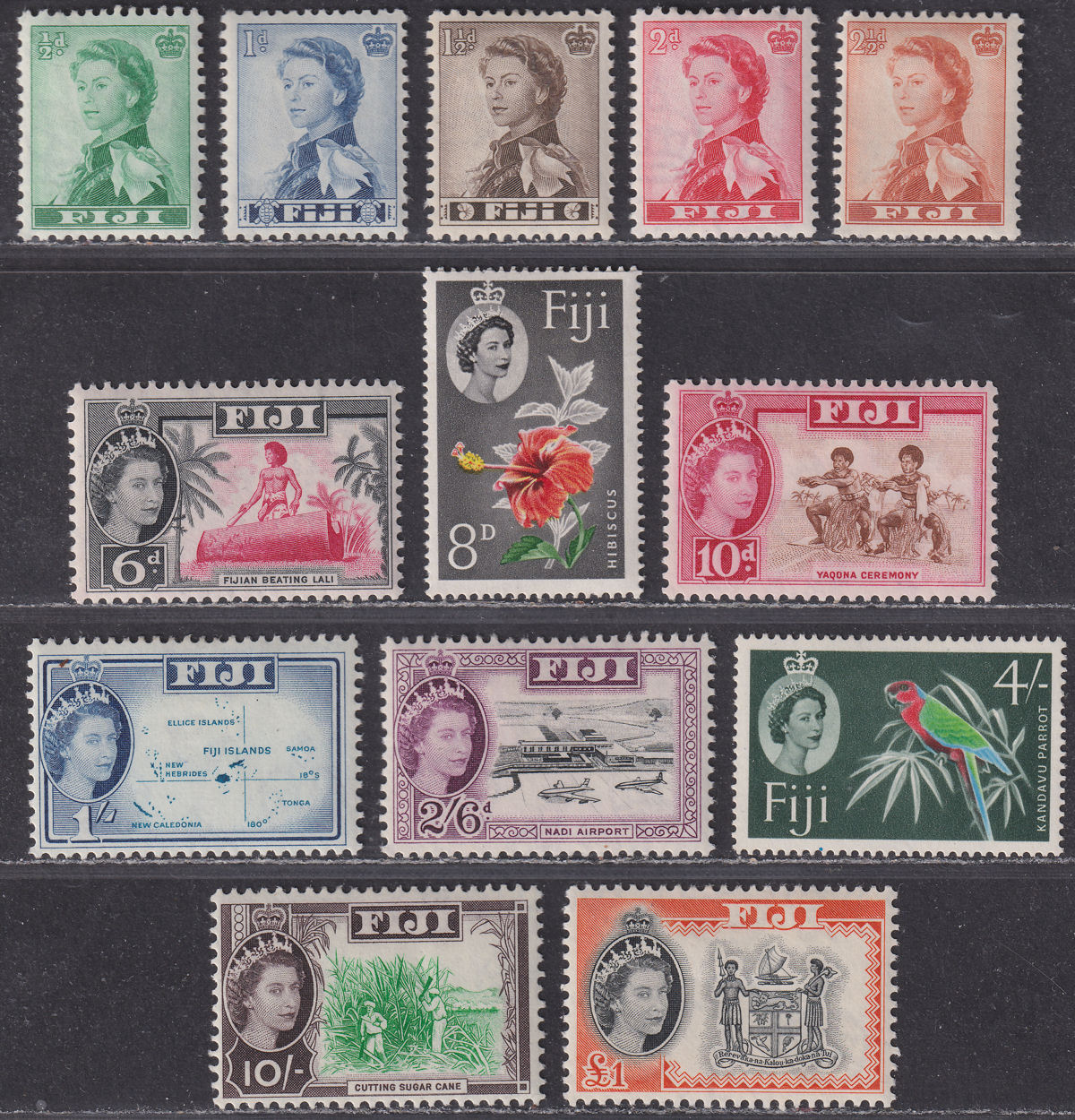 Fiji 1959 Queen Elizabeth II Set UM Mint SG298-310 cat £50