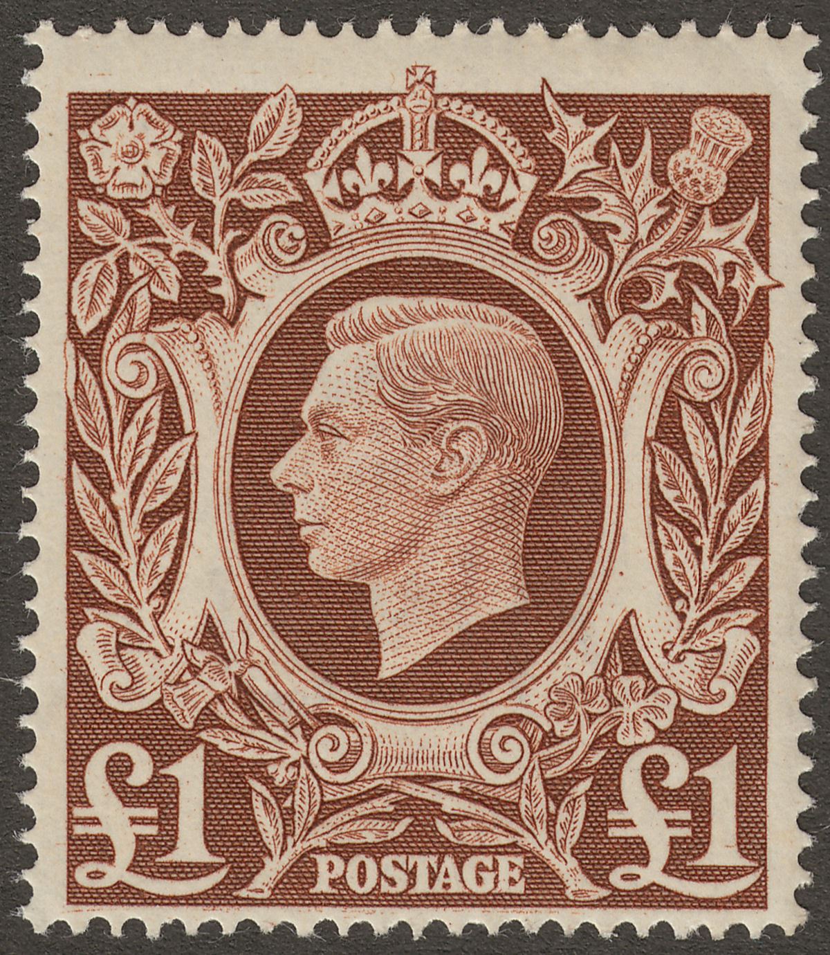 King George VI 1948 £1 Brown Mint SG478c cat £25