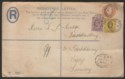 Click for more photos and details King Edward VII 1903 6d and 3d Uprating 2d/1d Registered P Stat Cover - Germany