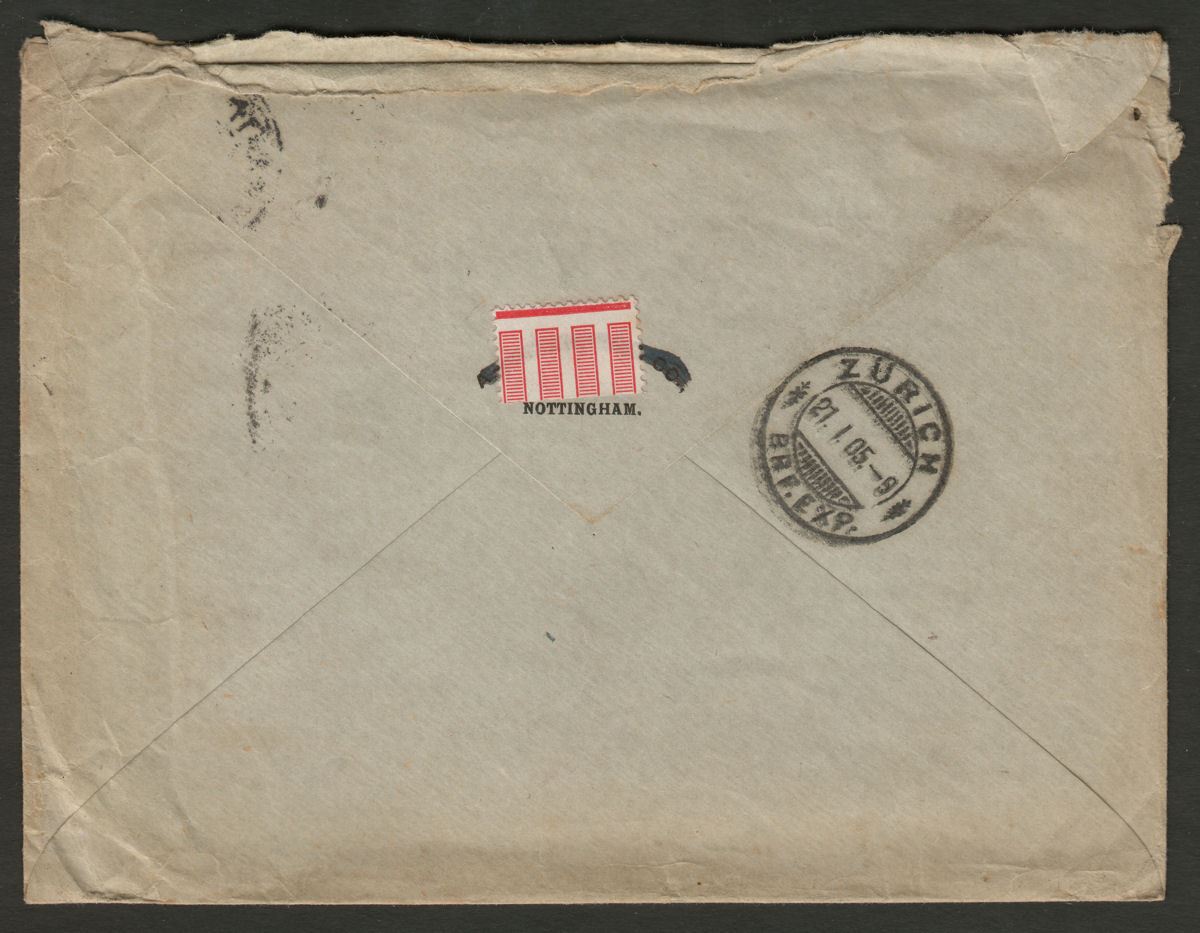 King Edward VII 1905 2d and 3d Used on Cover to Switzerland