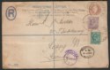 Click for more photos and details King Edward VII 1903 6d + ½d Uprating 2d/1d PS Cover GREEK ST Skeleton Postmark
