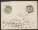 Click for more photos and details King Edward VII 1910 2d and ½d Used on reverse of Cover to Austria