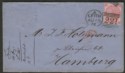 Click for more photos and details Queen Victoria 1872 3d Rose Plate 8 Used on Cover Leith to Germany red PD Mark