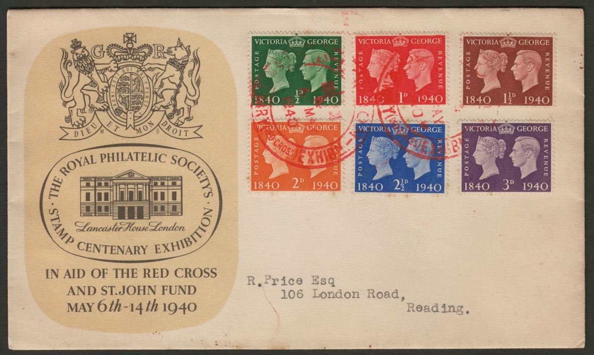 KGVI 1940 Royal Philatelic Society Stamp Centenary Exhib Regd First Day Cover