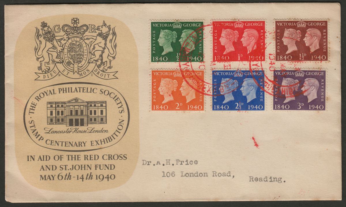 KGVI 1940 Royal Philatelic Society Stamp Centenary Exhib Regd First Day Cover