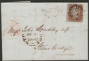 Click for more photos and details GB 1842 QV 1d Red-Brown Imperf Used on Cover Glasgow - Stowbridge noted plate 22