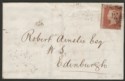 Click for more photos and details GB 1855 QV 1d Red-Brown perf 16 Used on Cover Selkirk to Edinburgh