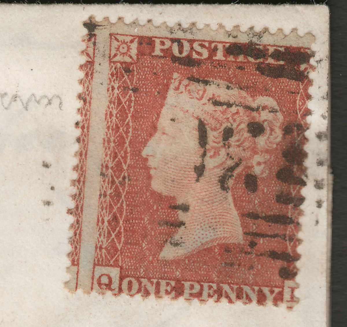GB 1855 QV 1d Red-Brown perf 16 Used on Cover Selkirk to Edinburgh