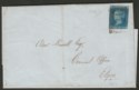 Click for more photos and details GB 1845 QV 2d Blue Imperf Used on Cover Edinburgh to Elgin