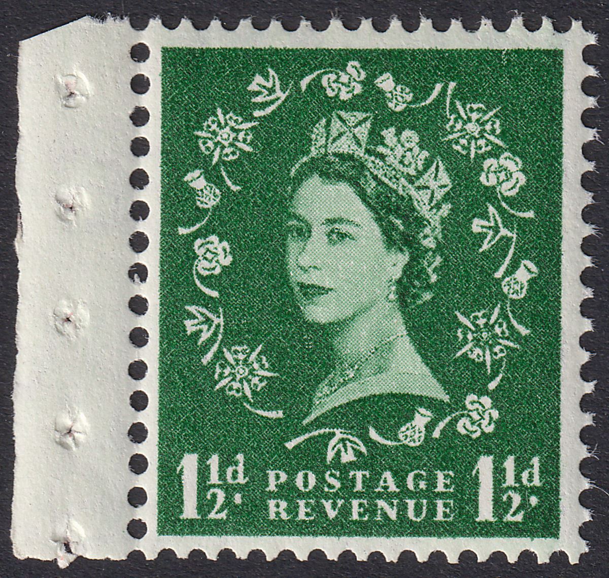 GB 1959 QEII Wilding 1½d Graphite Lines UM Mint SG589 cat £90 MNH