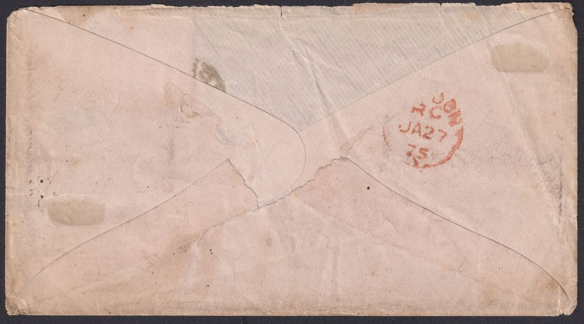 GB used Chile 1874 QV 6d Grey Pair Used Cover C30 Valparaiso Postmark SG Z75 FLT