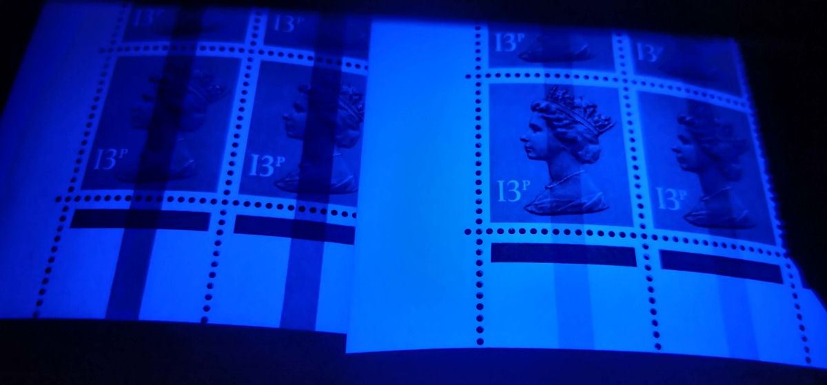 QEII 1987 Machin 13p New Phosphor Ink Cylinder 7 Block of 6 Mint U218a cat £150