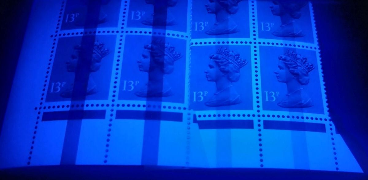 QEII 1987 Machin 13p New Phosphor Ink Cylinder 7. Block of 6 Mint U218a cat £320