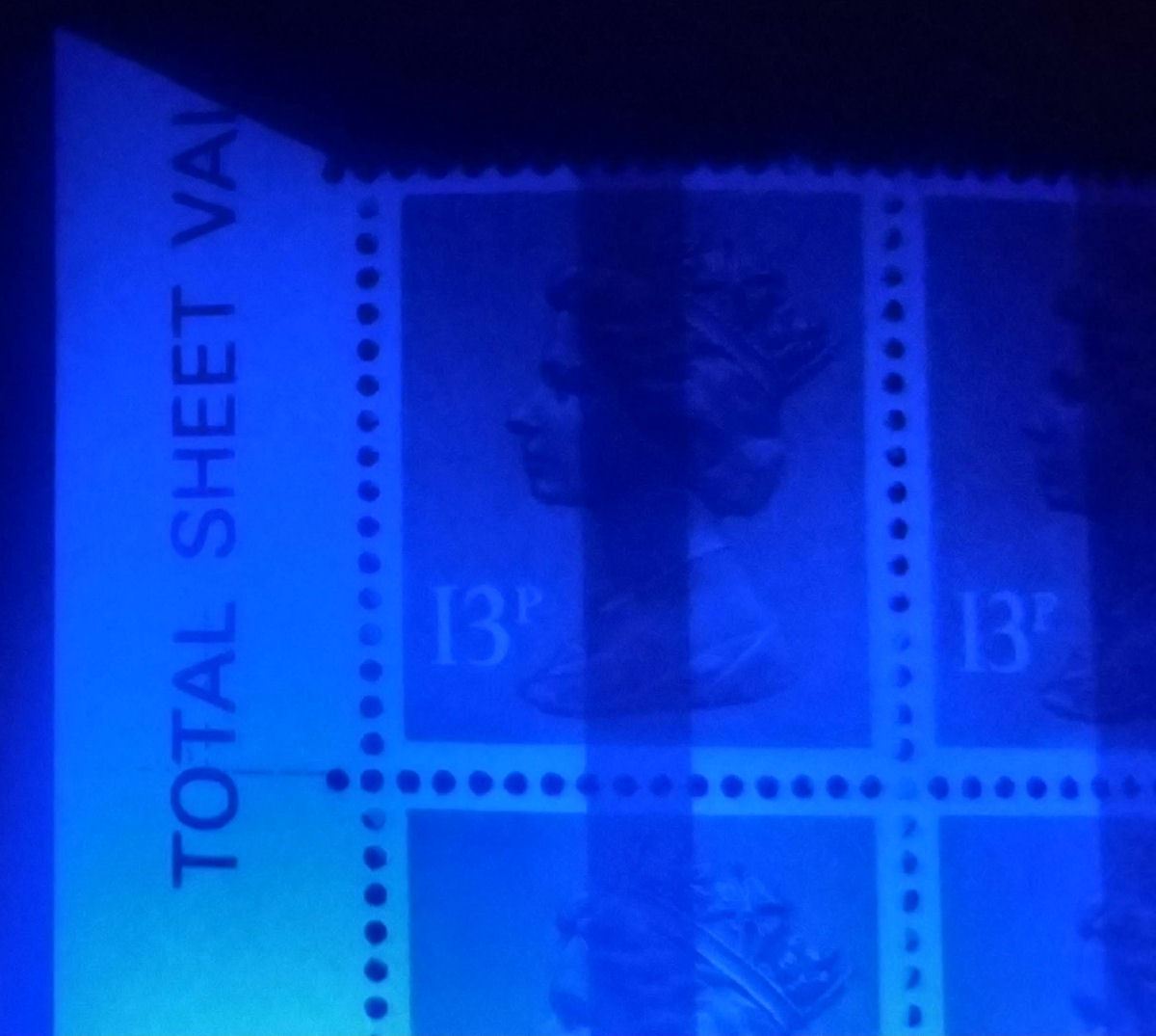 QEII 1984 Machin 13p Cyl 14 Phosphor 18 Displaced +48mm Block of 10 UM Mint c£50