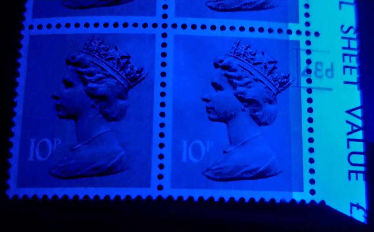 QEII 1979 Machin 10p All Over Phosphor P37 Inverted into Block of 6 Mint U187