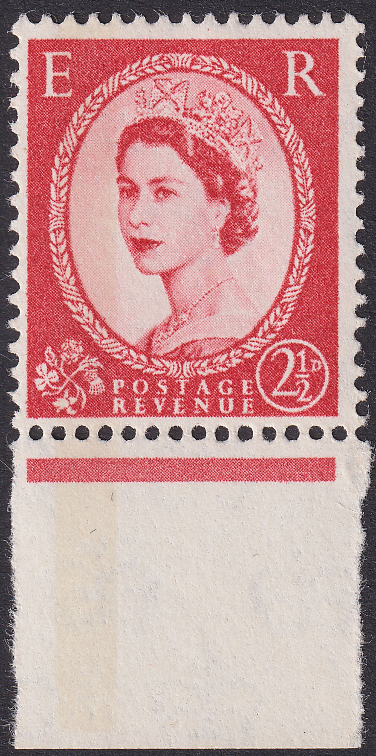 QEII 1961 Wilding 2½d Type I Phosphor Left Band Marginal UM Mint SG614b c£45