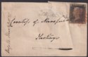 Click for more photos and details Queen Victoria 1840 1d Penny Black Used Cover Red MX + TP Sloane St NO Mark