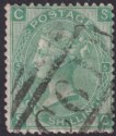 Click for more photos and details QV 1867 1sh Green Large Unc Letters Used SAN JUAN C61 Pmk Porto Rico SG Z104