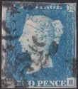 Queen Victoria 1840 2d Blue Used Black MX SG5 c£975 Letters SH REPAIRED