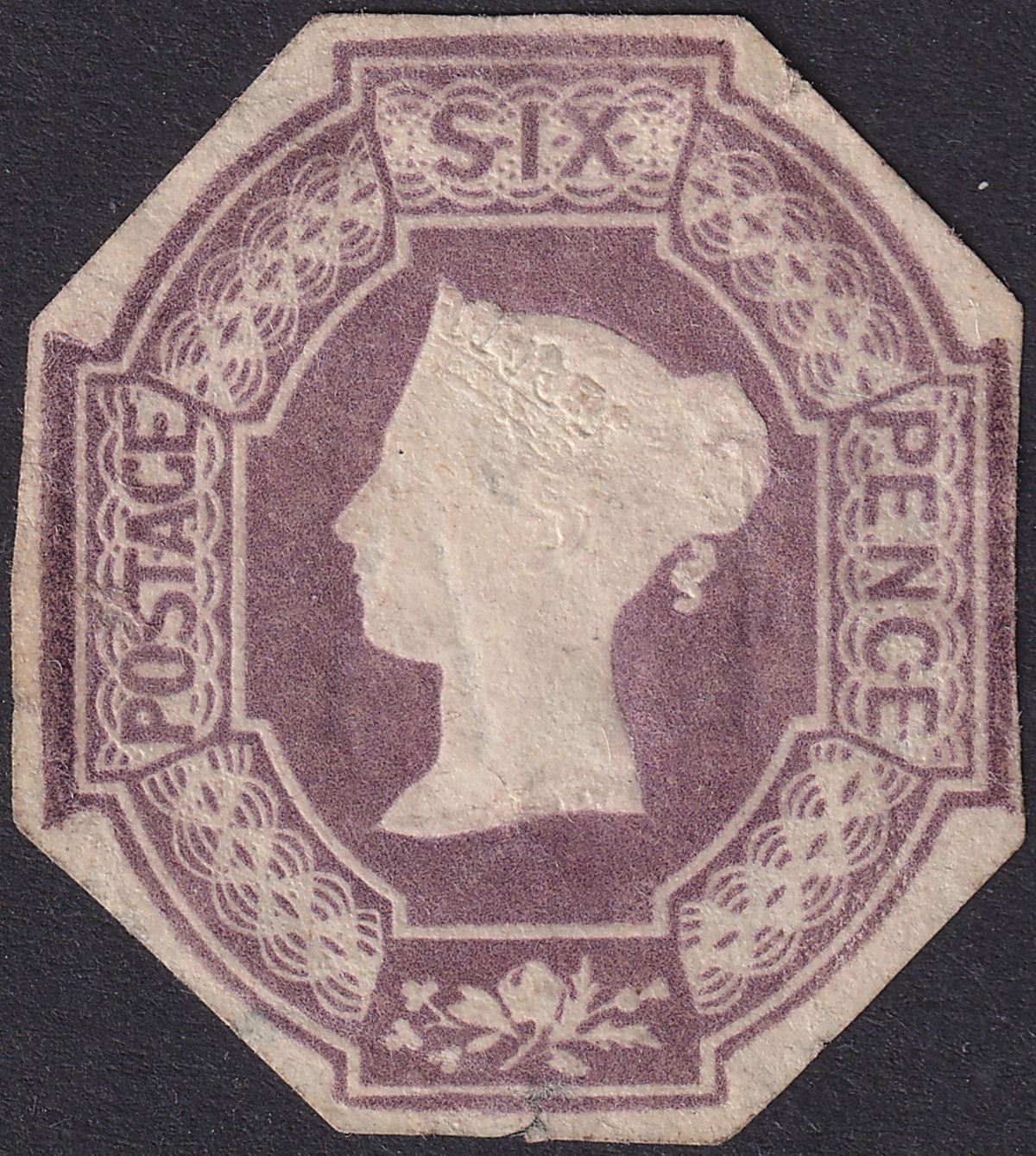 Queen Victoria 1854 Embossed 6d Imperf Cut To Shape apparently unused SG60