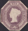 Queen Victoria 1854 Embossed 6d Imperf Cut To Shape apparently unused SG60