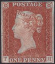Click for more photos and details Queen Victoria 1841 1d Red-Brown on Blued Paper Imperf Mint cat £600 w 4 margin