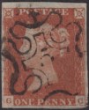 Queen Victoria 1841 1d Red Imperf Used with Numeral 5 Maltese Cross cat £180