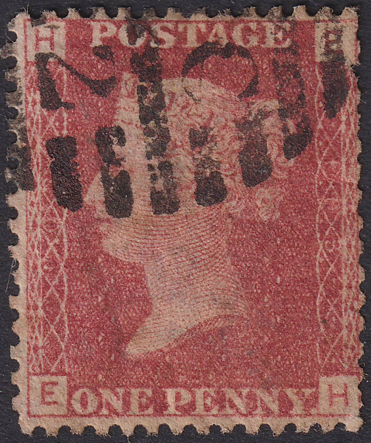 QV 1867 1d Rose-Red w WH Smith Underprint in Red Used Plate 103 SG PP285