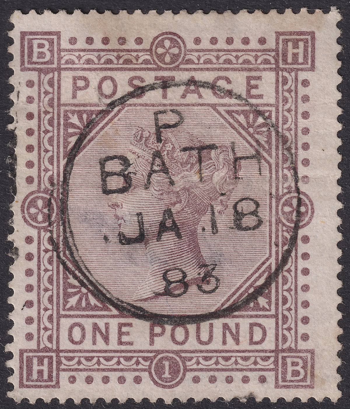 Queen Victoria 1883 £1 Brown-Lilac watermark MX Used SG129 cat £3500 THINNED