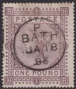Click for more photos and details Queen Victoria 1883 £1 Brown-Lilac watermark MX Used SG129 cat £3500 THINNED
