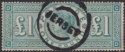 Click for more photos and details Queen Victoria 1891 £1 Green Used SG212 with Jersey Postmark cat £675