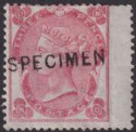 Click for more photos and details Queen Victoria 1862 SPECIMEN 3d Carmine-Rose Mint SG75s Type 6 Overprint