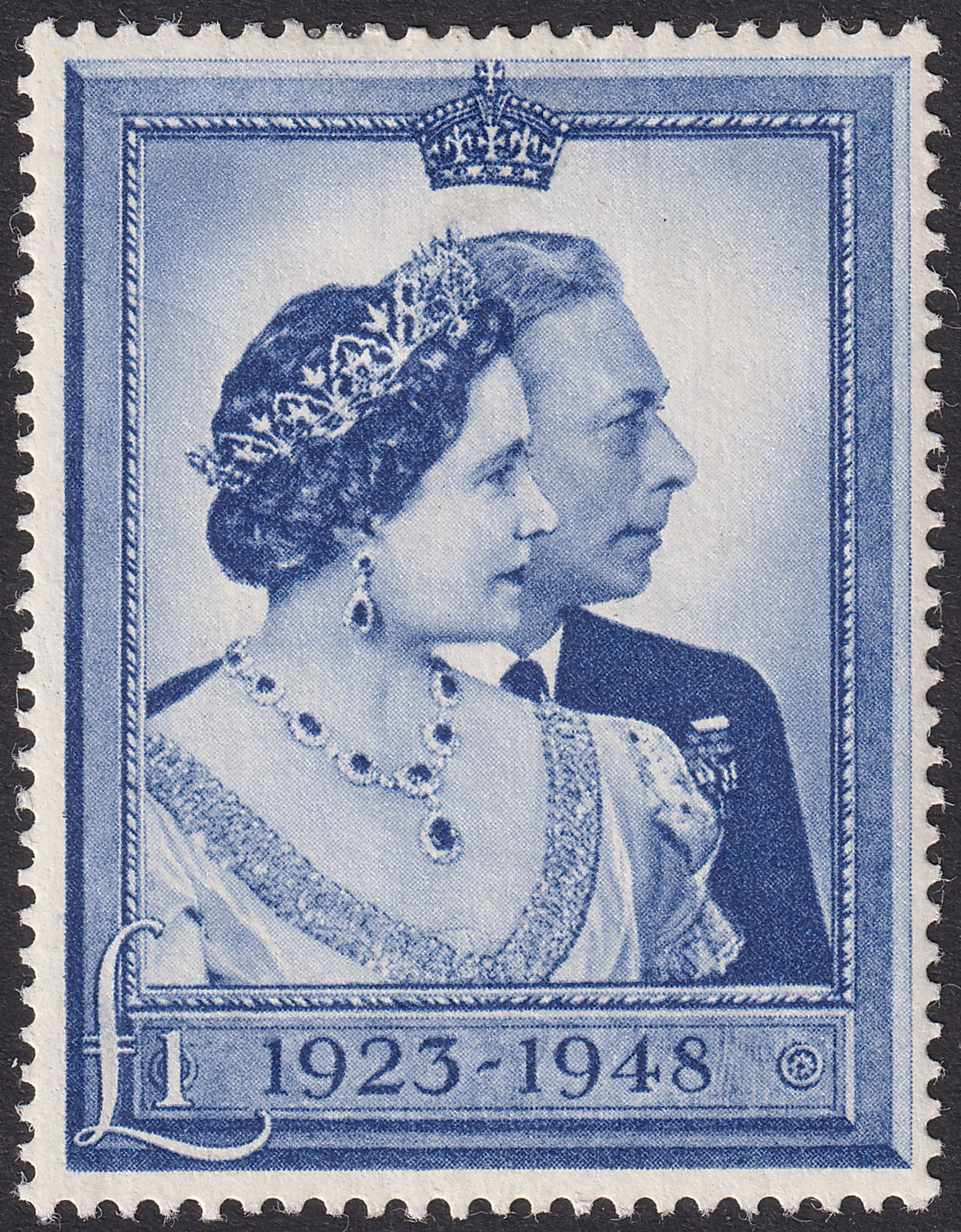 King George VI 1948 Royal Silver Wedding £1 Blue Mint SG494 cat £40