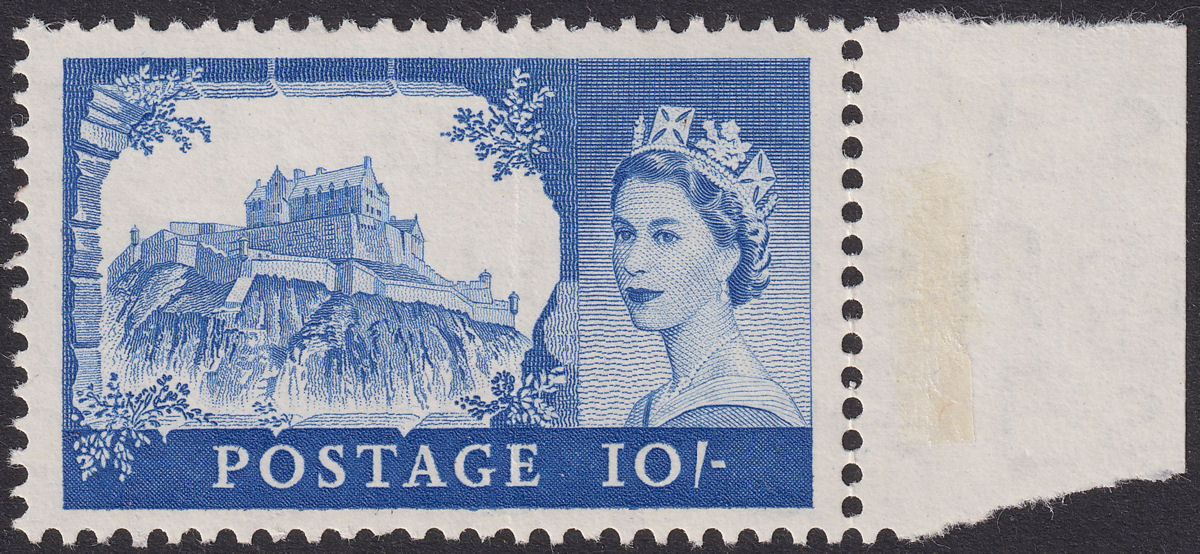 Queen Elizabeth II 1958 Edinburgh Castle 10sh DLR Printing Mint SG538a cat £150