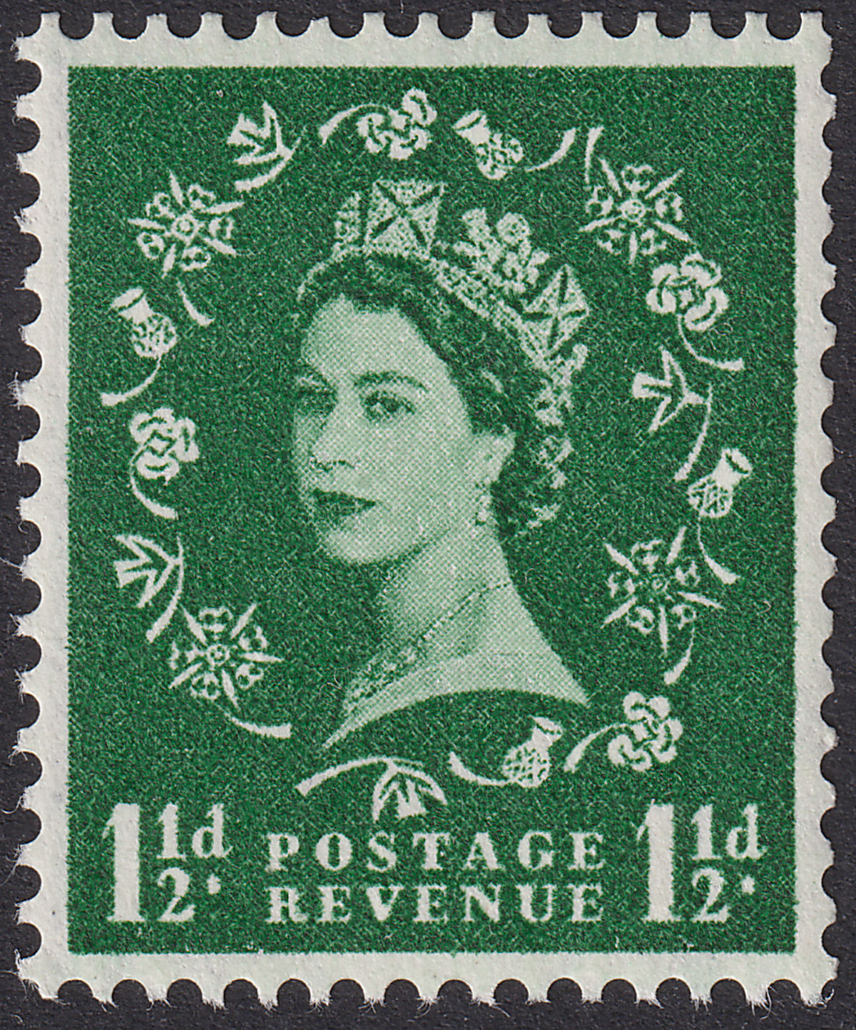 QEII 1959 Wilding 1½d Graphite Lines wmk Inverted UM Mint SG589Wi cat £75 MNH
