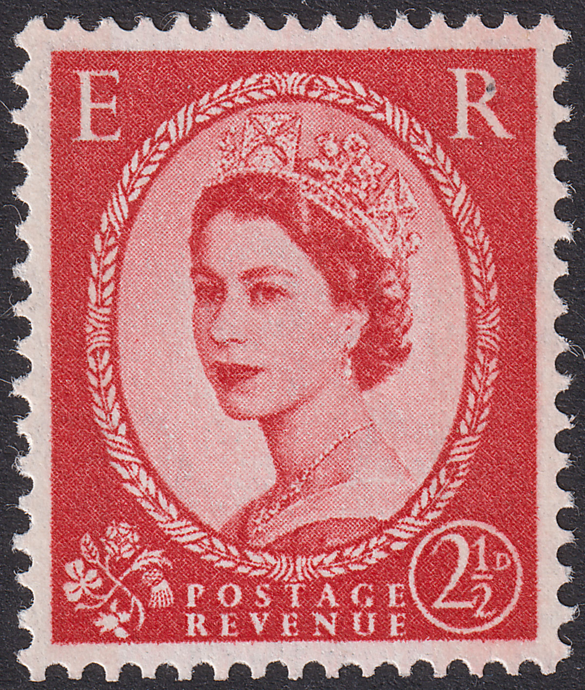 QEII 1961 Wilding 2½d Type I Phosphor Left Band Marginal Mint SG614b c£45 w MARK