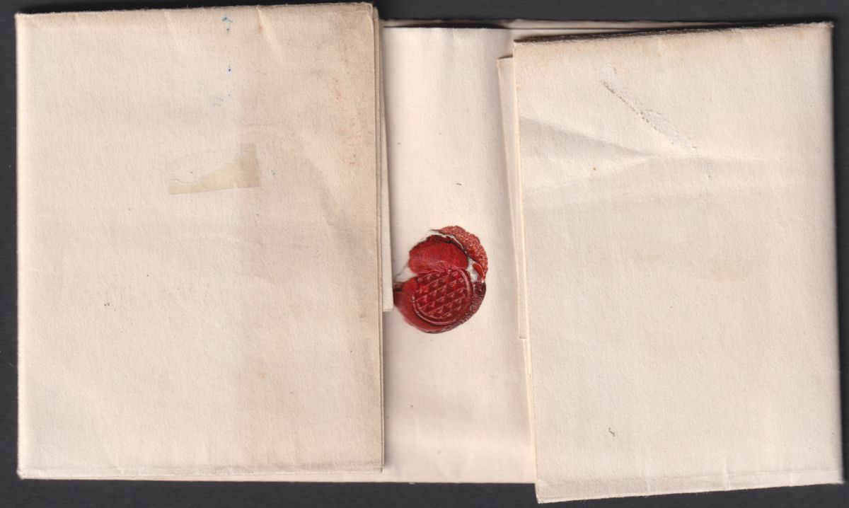 Queen Victoria 1841 1d Red Plate 11 Imperf Used on Entire Maltese Cross Postmark
