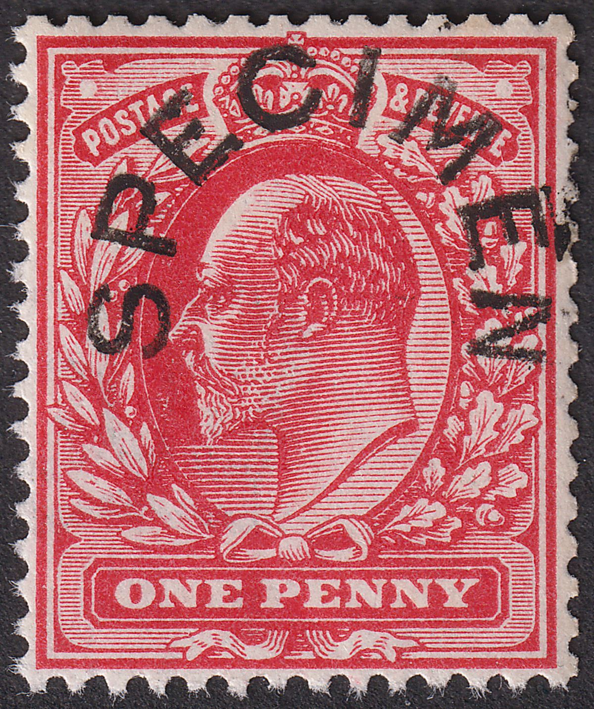 King Edward VII 1902 1d Scarlet SPECIMEN Type 17 Overprint Mint SG219s cat £250
