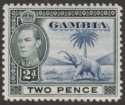 Click for more photos and details Gambia 1938 KGVI and Elephant 2d Blue and Black Mint SG153