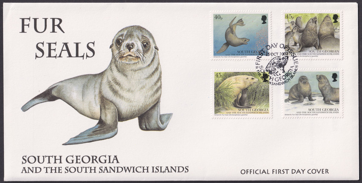 South Georgia + Sth Sandwich Is 2002 Fur Seals Official First Day Cover SG349-52