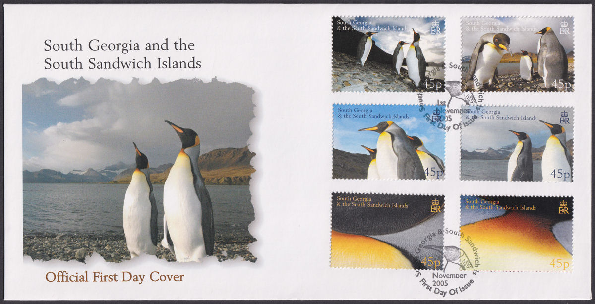 South Georgia + Sth Sandwich Is 2005 Emperor Penguins Official First Day Cover