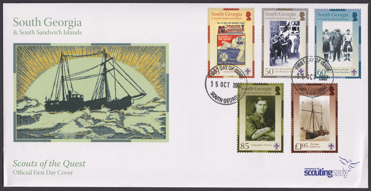 South Georgia + Sth Sandwich Is 2007 Centenary Scouting Official First Day Cover
