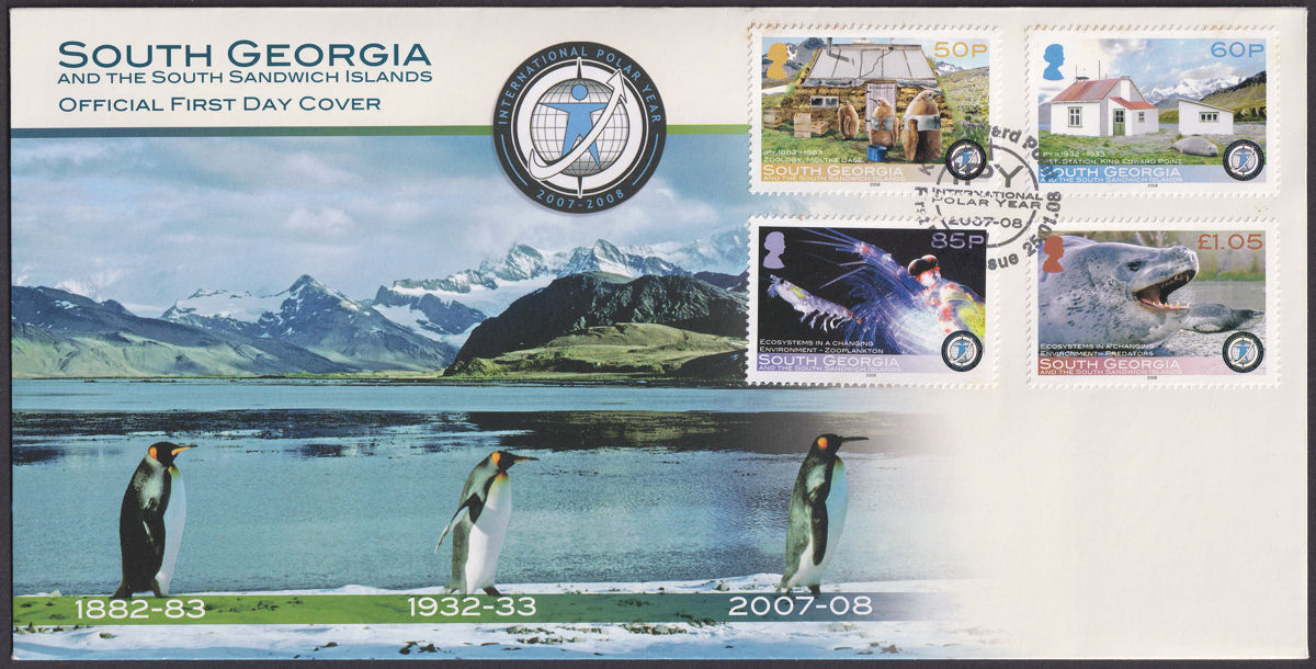 South Georgia + Sth Sandwich Is 2008 International Polar Year First Day Cover